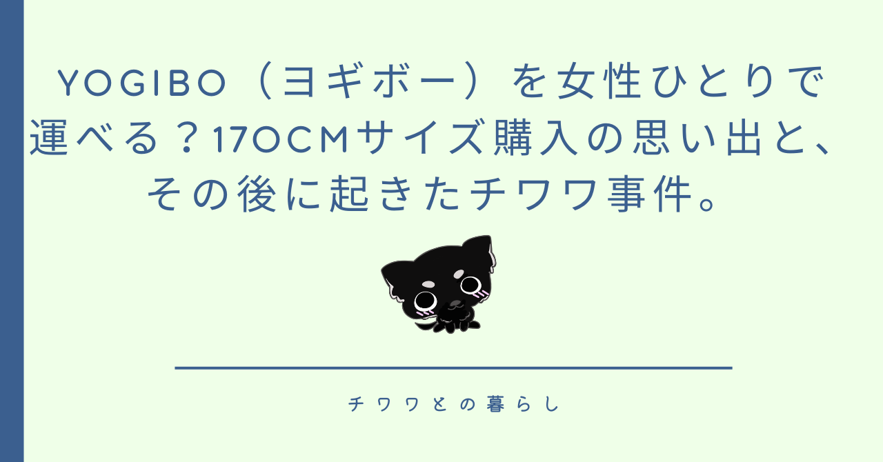 Yogibo(ヨギボー)を女性ひとりで運べる?170cmサイズ購入の思い出と、その後に起きたチワワ事件。